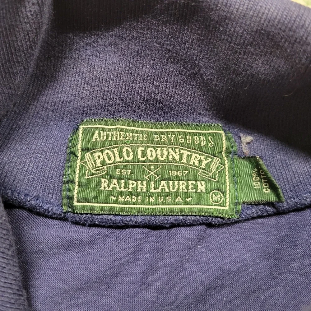 Polo Country Ralph Lauren Shirt Mens Medium Blue Turtleneck Pullover Long Sleeve